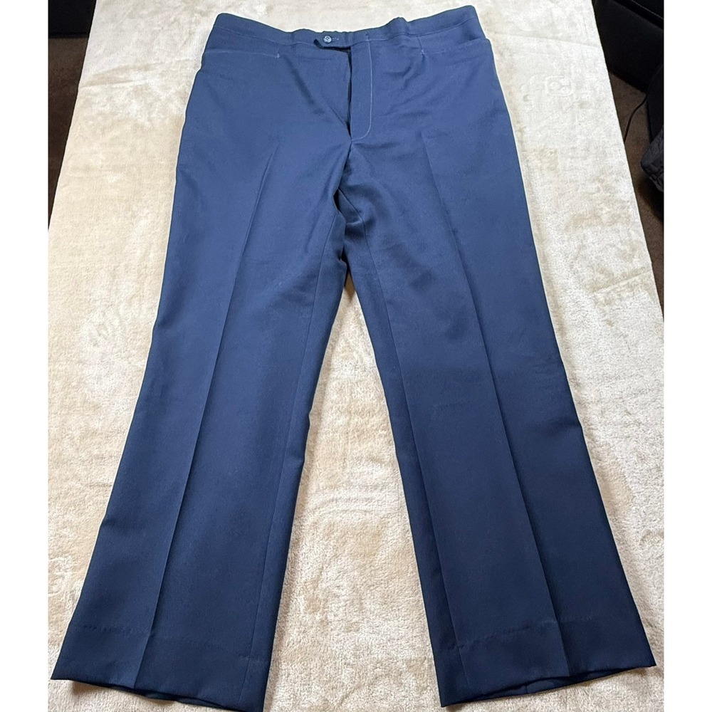 Sansabelt by Jaymar Vintage Golf Mens Blue Pants Trousers‎ Classic Plain Front